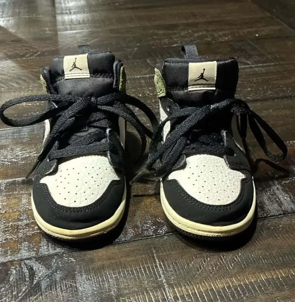 Jordan Air Jordan 1 Mid SE Camo Toddler (TD) Black/Medium Olive CW5561-001 Size